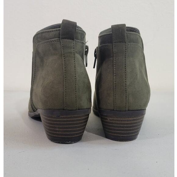 Madeleine Booties Womens Size 8 Olive Green Suede Bootie Zip Up Casual Boho Shoe - Picture 3 of 10
